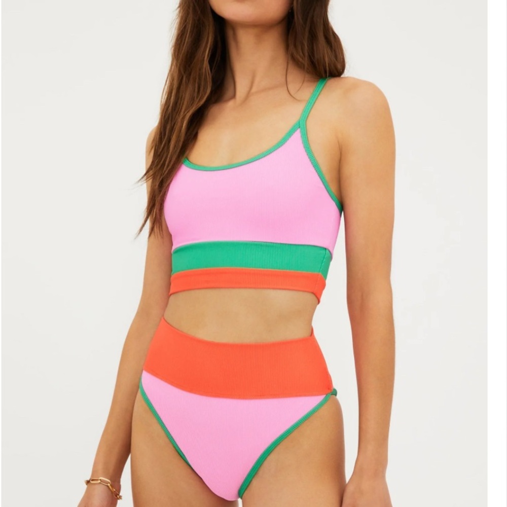 Beach Riot Eva Coral Beach Swim TOP
